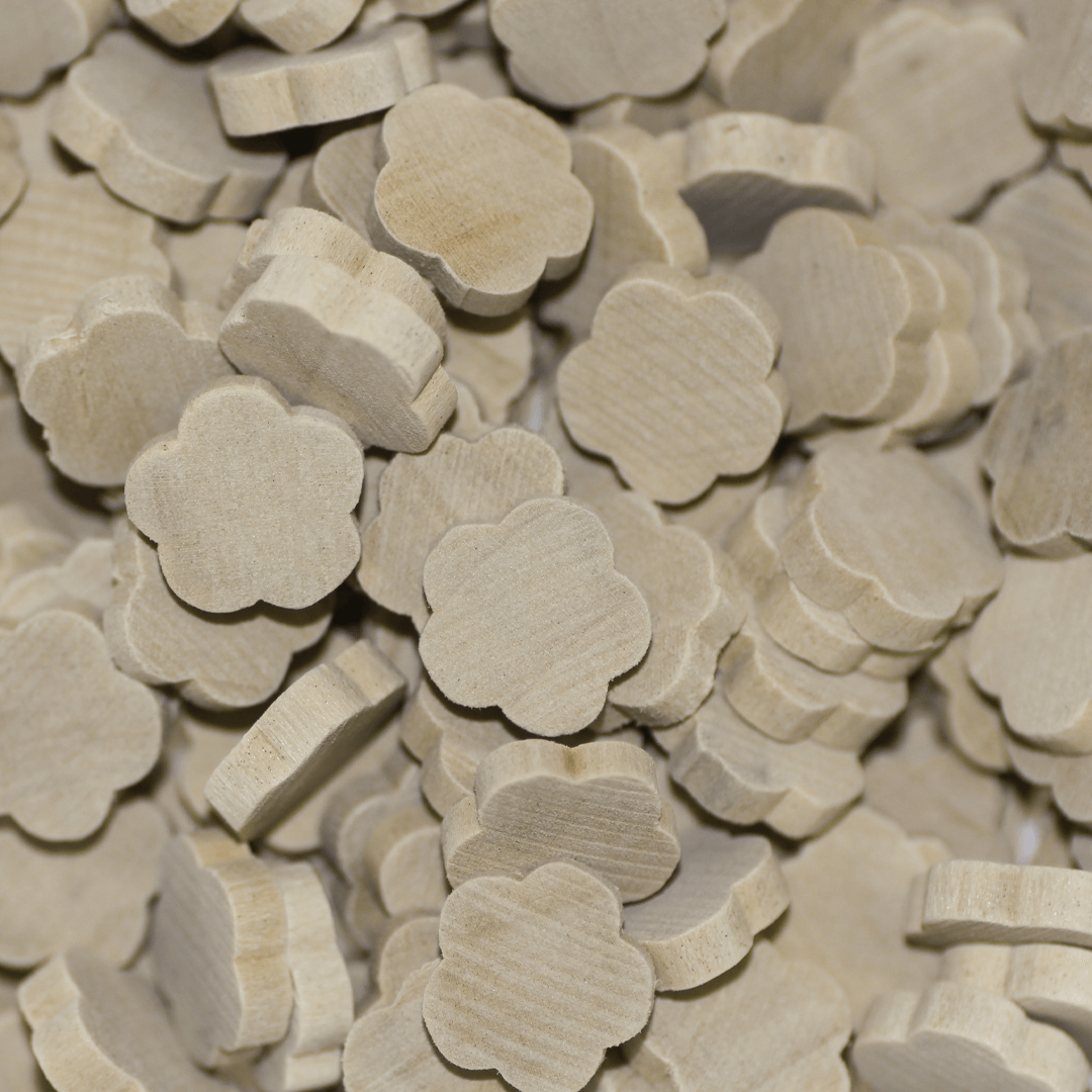 Wood Beads, Natural, Flower, 10.5mm x 10mm, Sold Per pkg of Approx 250