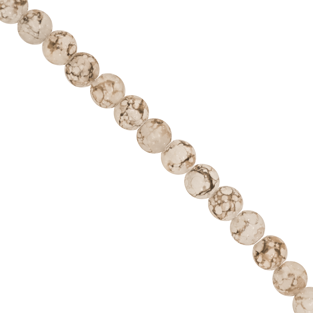 Marble Style Glass Beads, 6mm, Tie Dye, 140 pcs per strand, Available in Multiple Colours