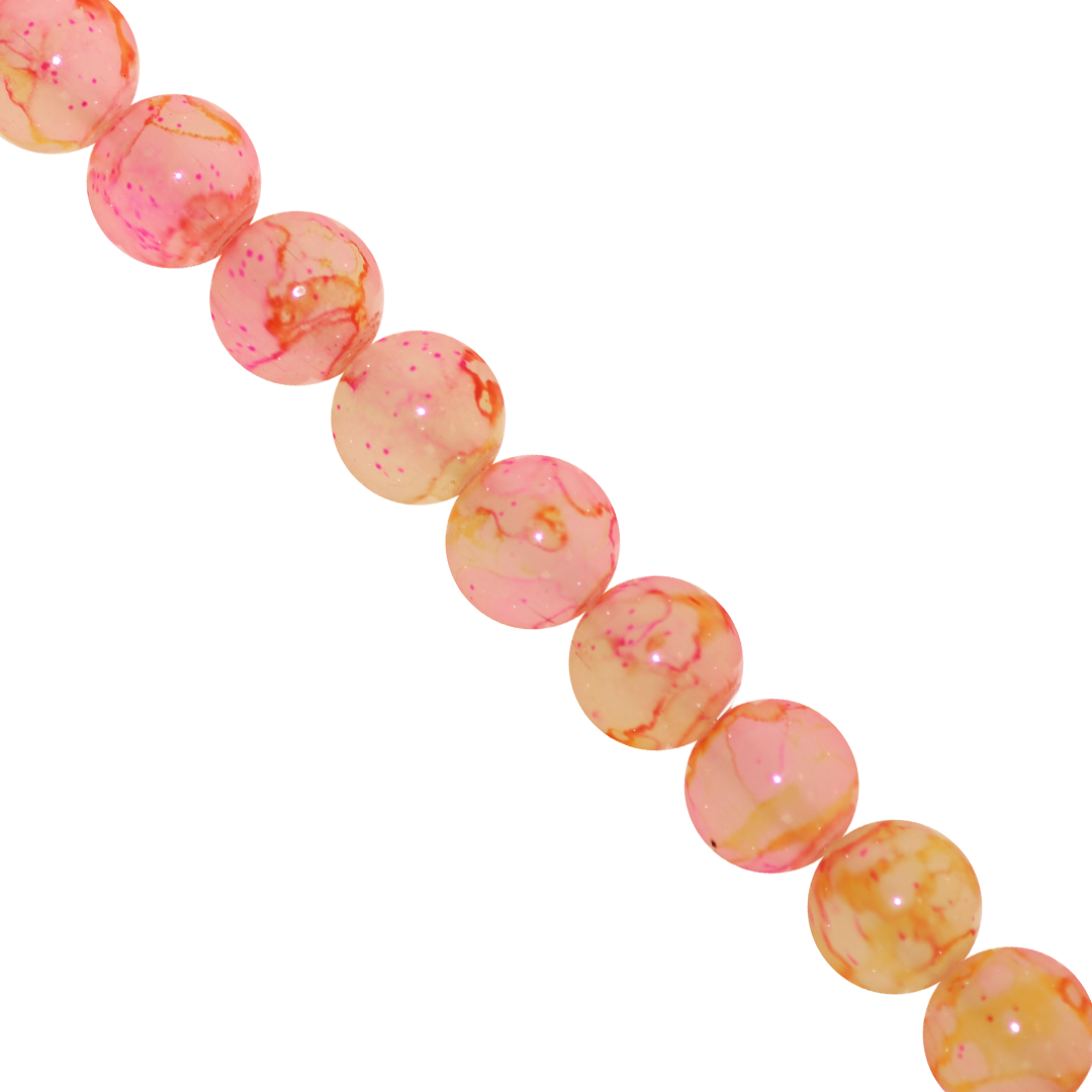 Marble Style Glass Beads, 10mm, Tie Dye, Approx 80 pcs per strand, Available in Multiple Colours