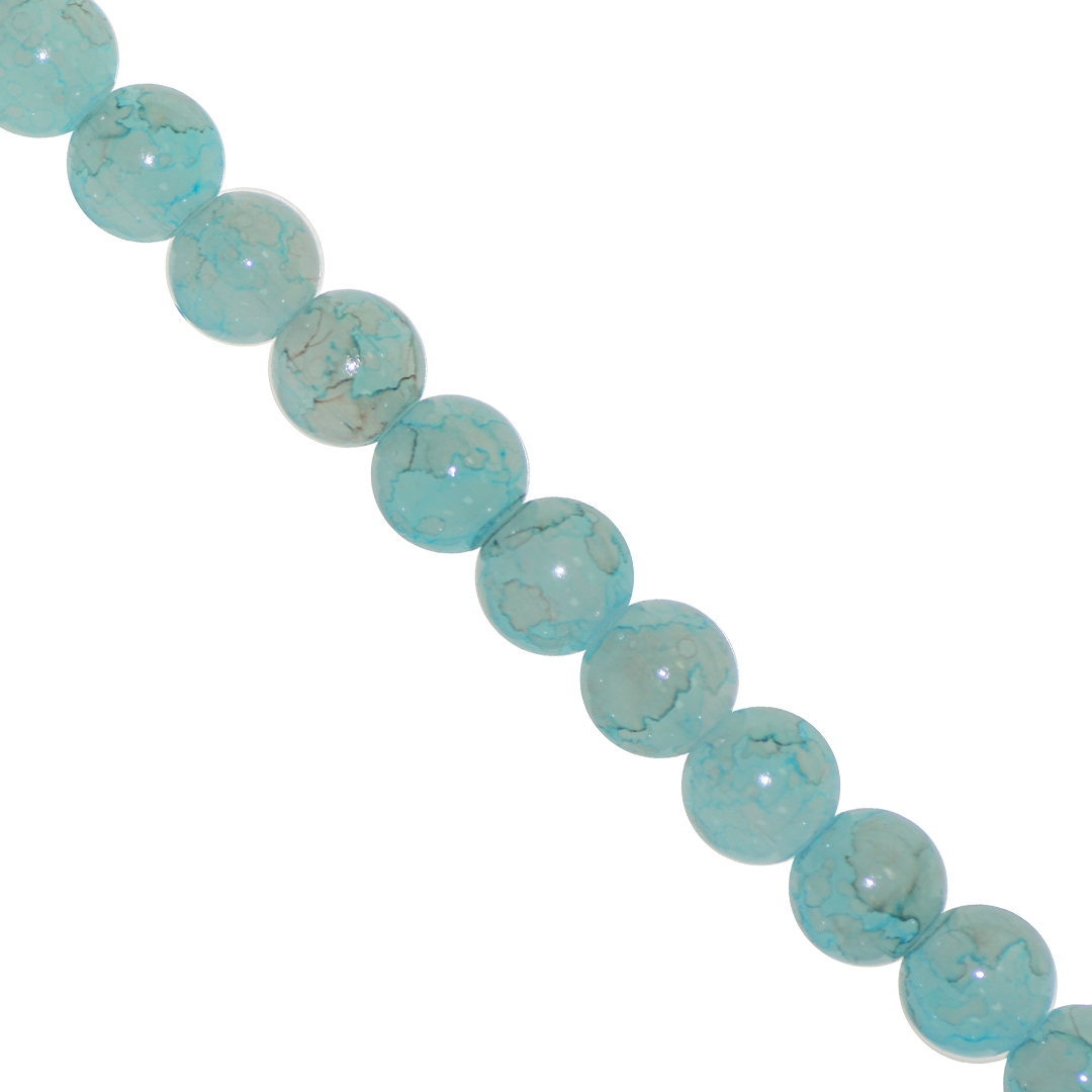 Marble Style Glass Beads, 10mm, Tie Dye, Approx 80 pcs per strand, Available in Multiple Colours