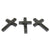 Hematite Large Cross Pendant, Semi-Precious Stone, 40mm x 28mm x 4mm, 2 pcs