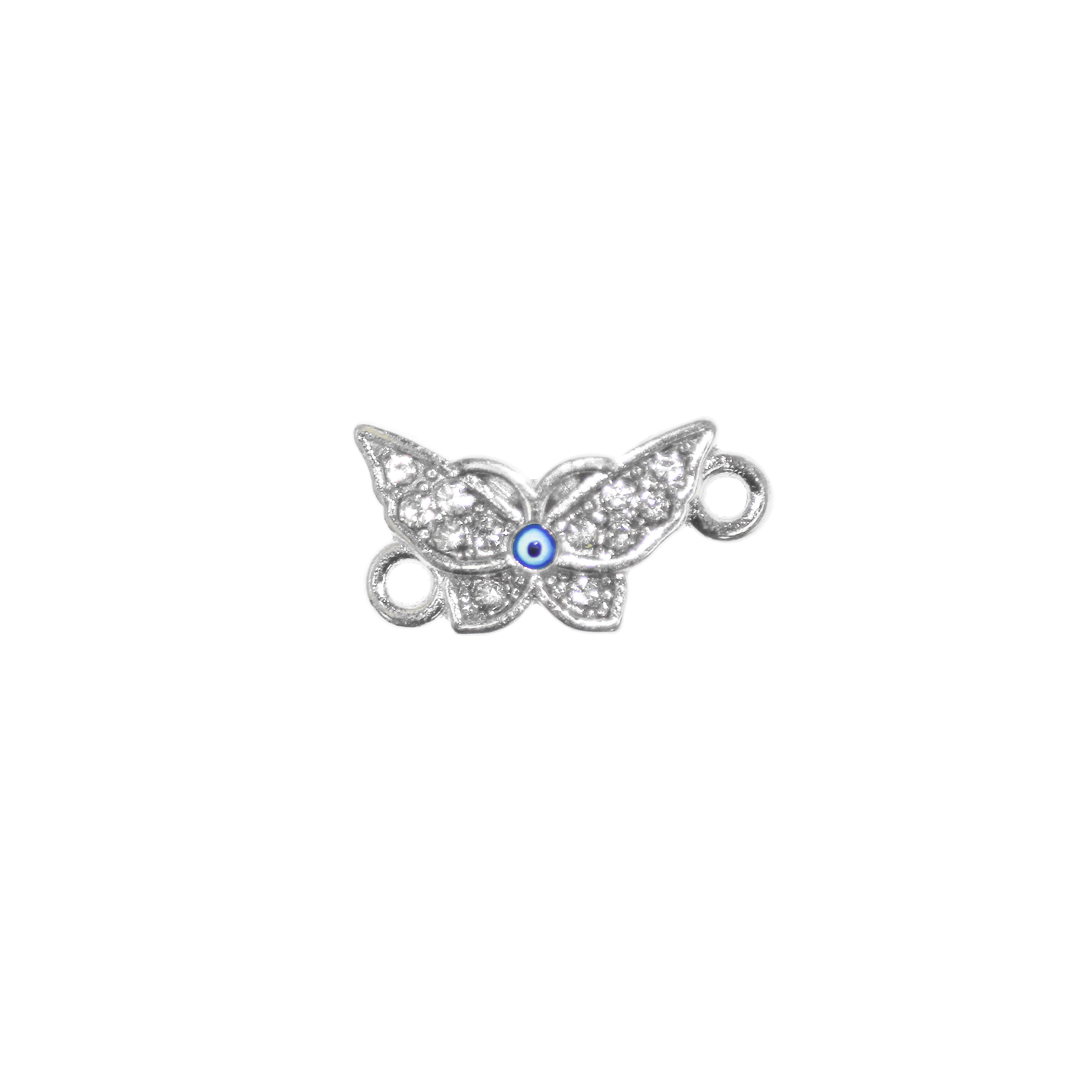 Connector, Rhinestone Butterfly, Alloy, 9.5mm x 18mm, Sold Per pkg of 6, Available in Multiple Colours