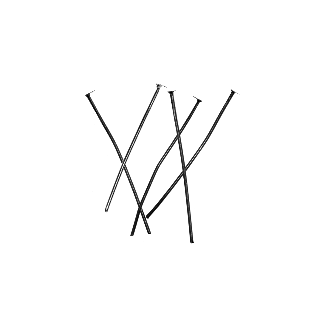 Flat Head Pins, Gunmetal, Alloy, 0.95 inches, 21 Gauge, Sold Per pkg of Approx 2600