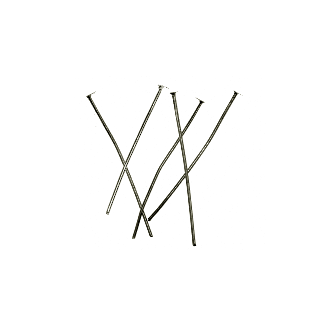 Flat Head Pins, Gunmetal, Alloy, 1.34 inches, 21 Gauge, Sold Per pkg of Approx 160