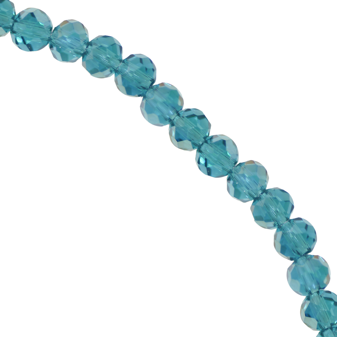Glass Crystal Beads, Round, Faceted, 6mm, Approx 90 pcs per strand, Available in Multiple Colours