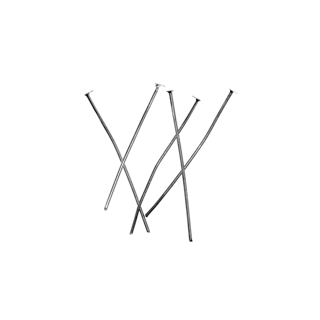 Flat Head Pins, Silver, Alloy, 2.37 inches, 20 Gauge, Sold Per pkg of 60