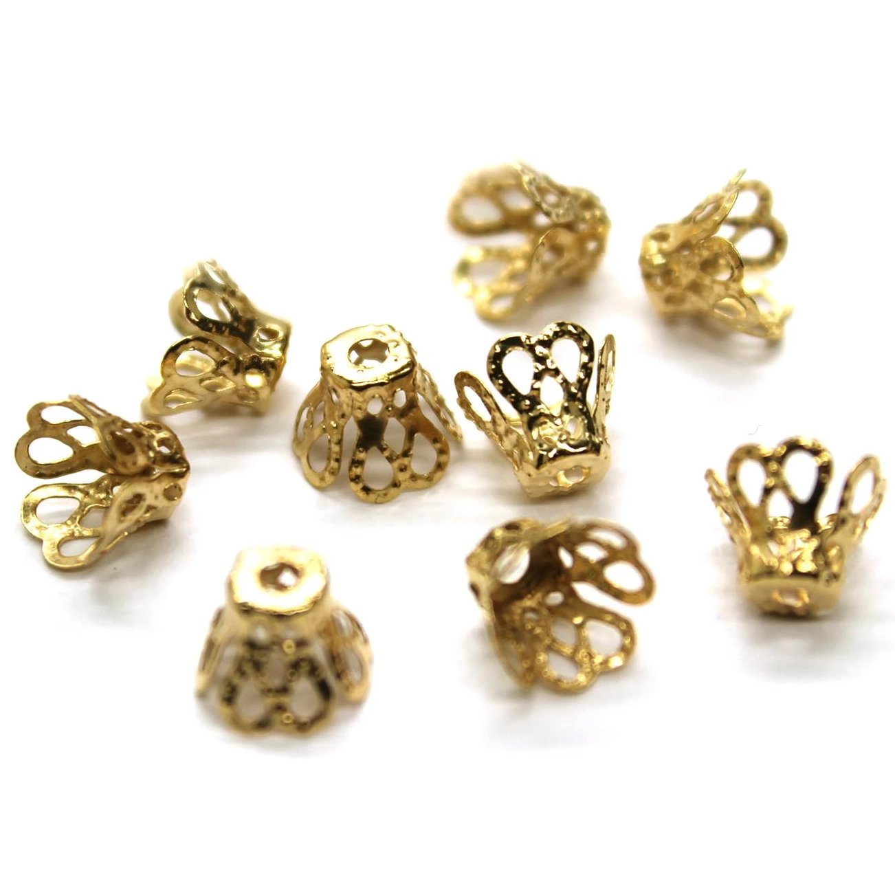 Bead Cap, Large Ornament Vase, Alloy, Gold, 11.5mm x 9mm, approx. 25+pcs