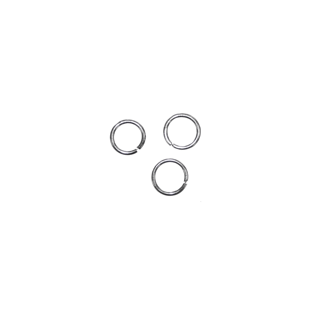 Jump Rings, Bright Silver, Alloy, Round, 6mm, 19 Gauge, Sold Per pkg of Approx 200
