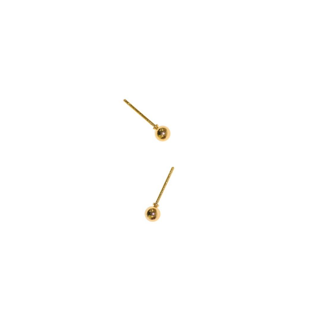 Earrings, Ball Ear Studs, Alloy, 15mm x 4mm, Sold Per pkg of 24 pcs, Available in Multiple Colours