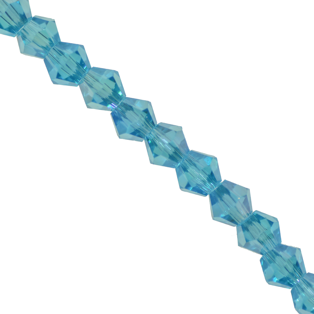 Glass Crystal, Bicone, 6mm, Approx 45 pcs per strand, Available in Multiple Colours