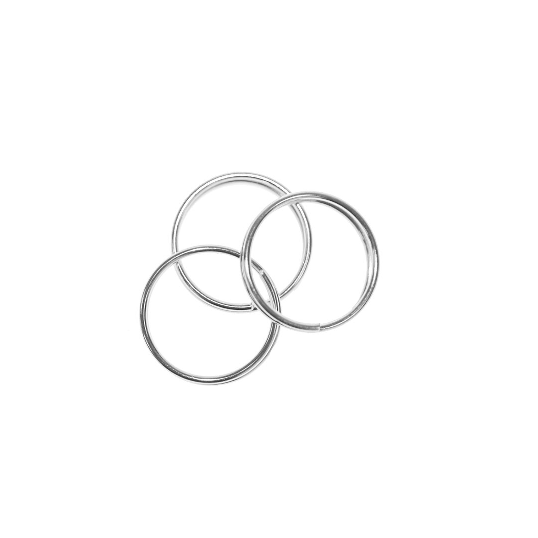 Split Rings, Bright Silver, Alloy, Round, 12mm, 19 Gauge, Sold Per pkg of 45+