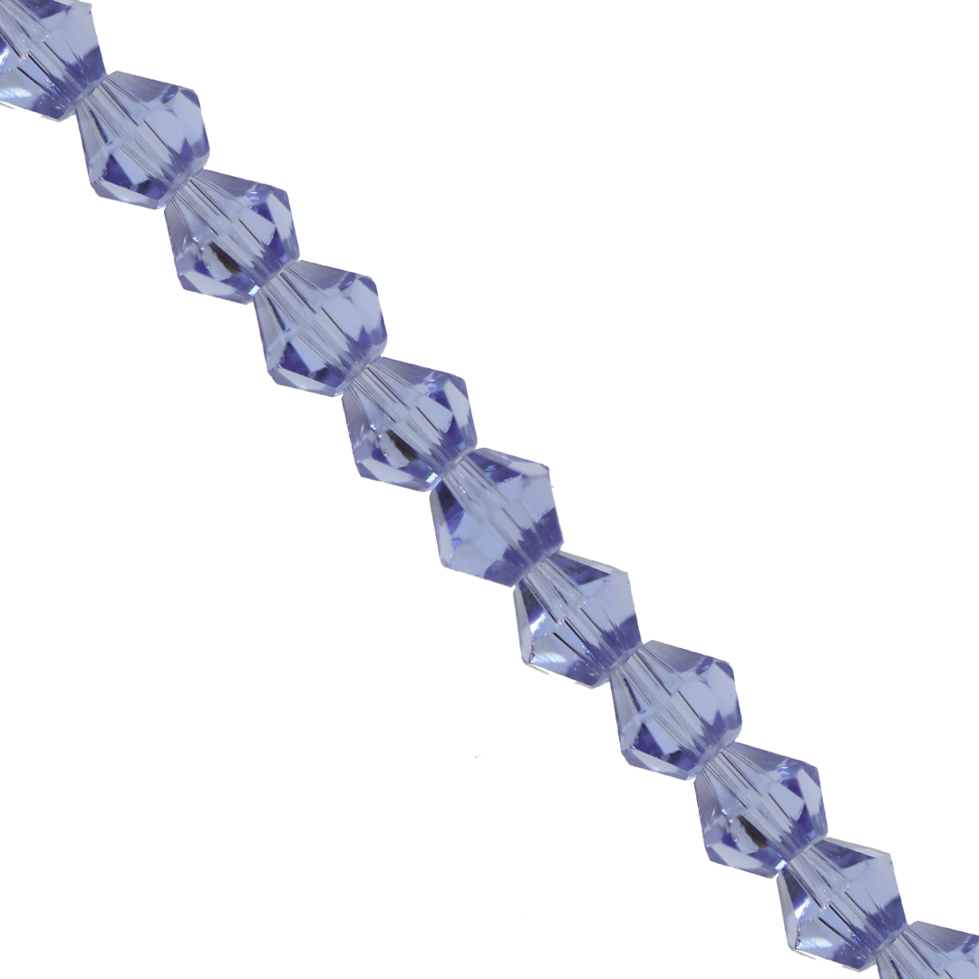 Glass Crystal, Bicone, 6mm, Approx 45 pcs per strand, Available in Multiple Colours