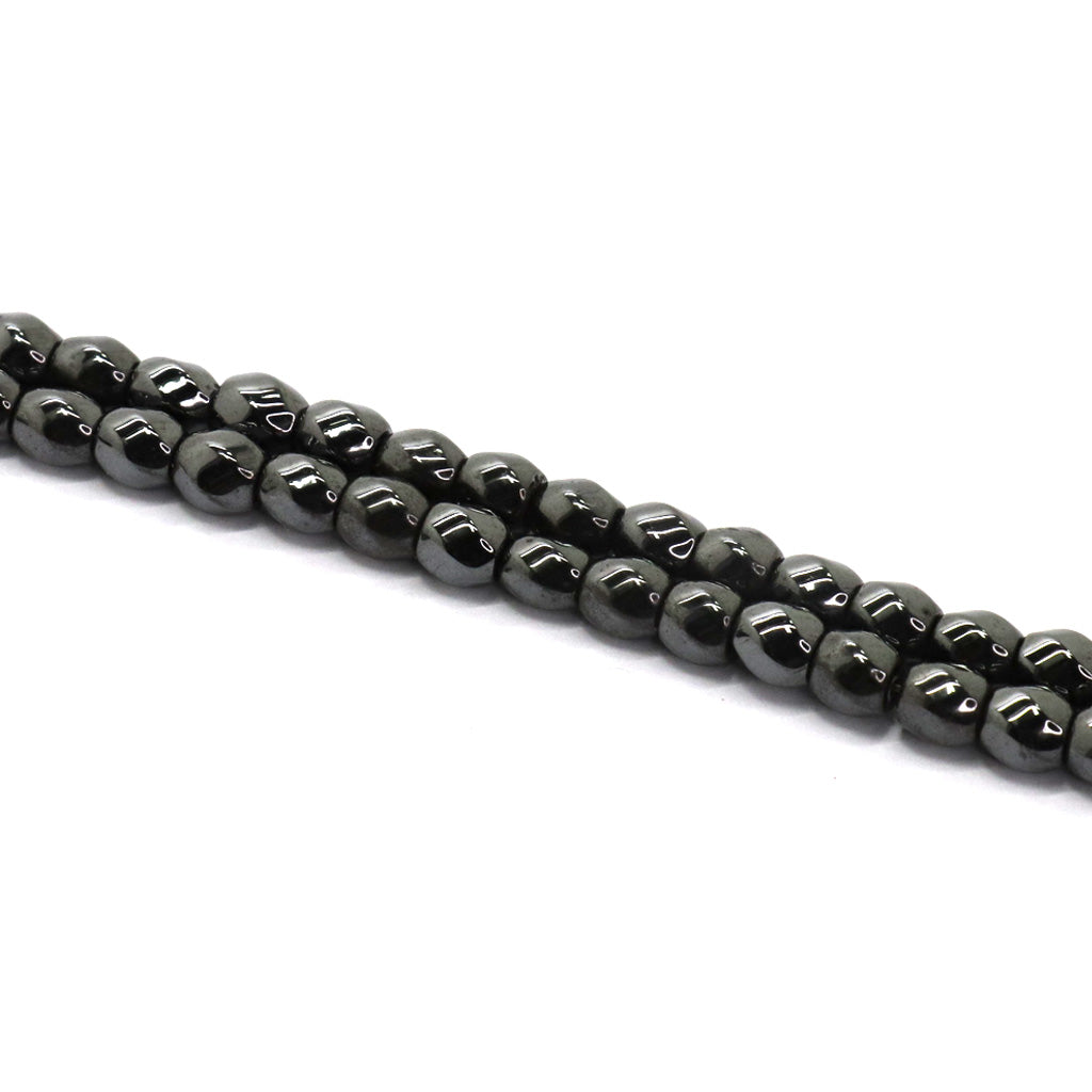 Hematite (Magnetic) Twisted, Semi-Precious Stone, 8mm x 7mm, Approx 45 pcs per strand