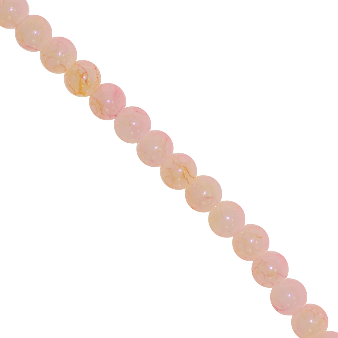 Marble Style Glass Beads, 6mm, Tie Dye, 140 pcs per strand, Available in Multiple Colours
