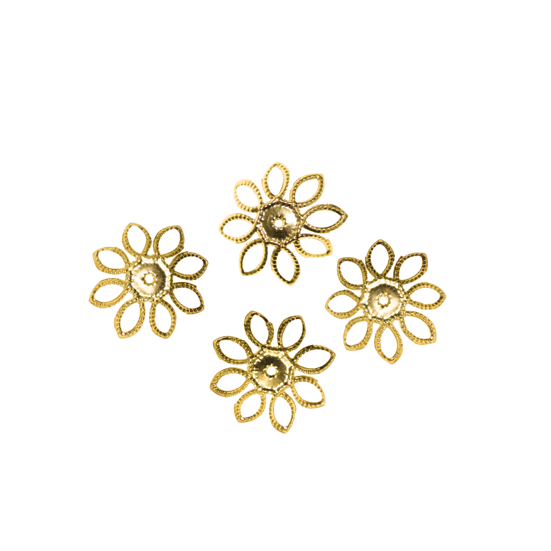 Bead Cap, Large Flower, Gold, Alloy, 19mm x 4mm, Sold Per pkg of 30