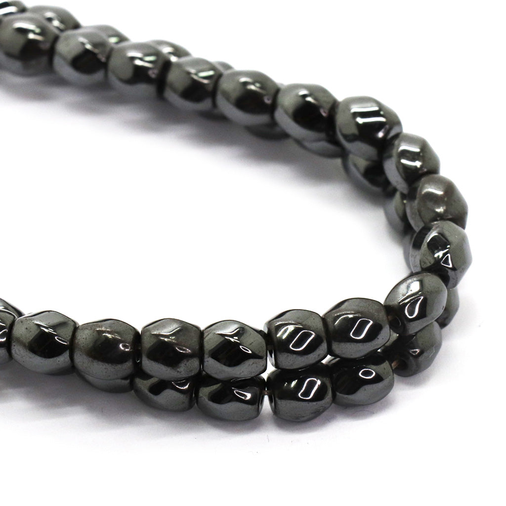 Hematite (Magnetic) Twisted, Semi-Precious Stone, 8mm x 7mm, Approx 45 pcs per strand