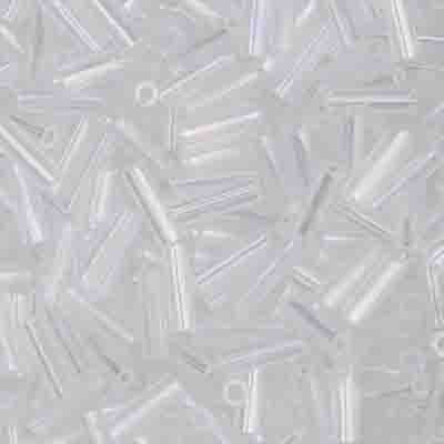 Czech Seed Beads-Czech #3, Bugle-Transparent Iris Crystal