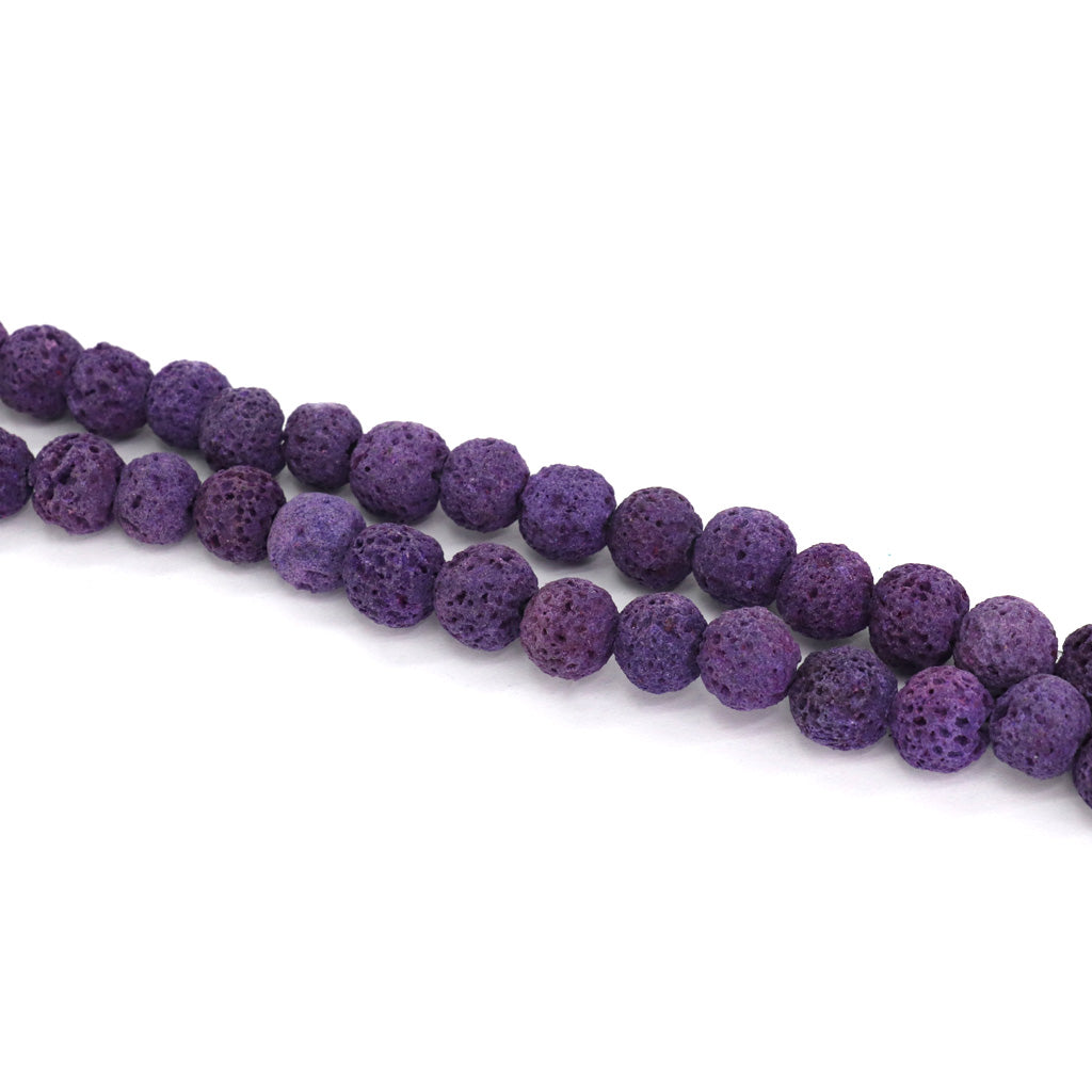 Purple Lava Stone, Semi-Precious Stone, 8mm, 45 pcs per strand