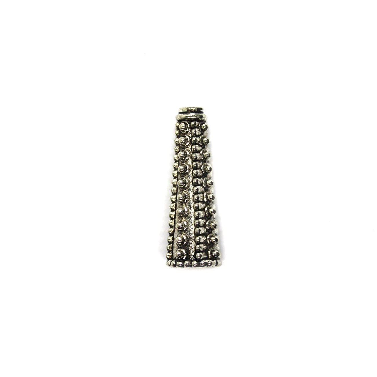 Bead Cap, Pointed, Alloy, Silver, 30mm x 10mm, Sold Per pkg of 3