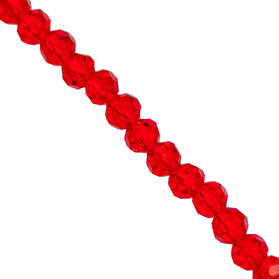 Glass Crystal Beads, Round, Faceted, 6mm, Approx 90 pcs per strand, Available in Multiple Colours