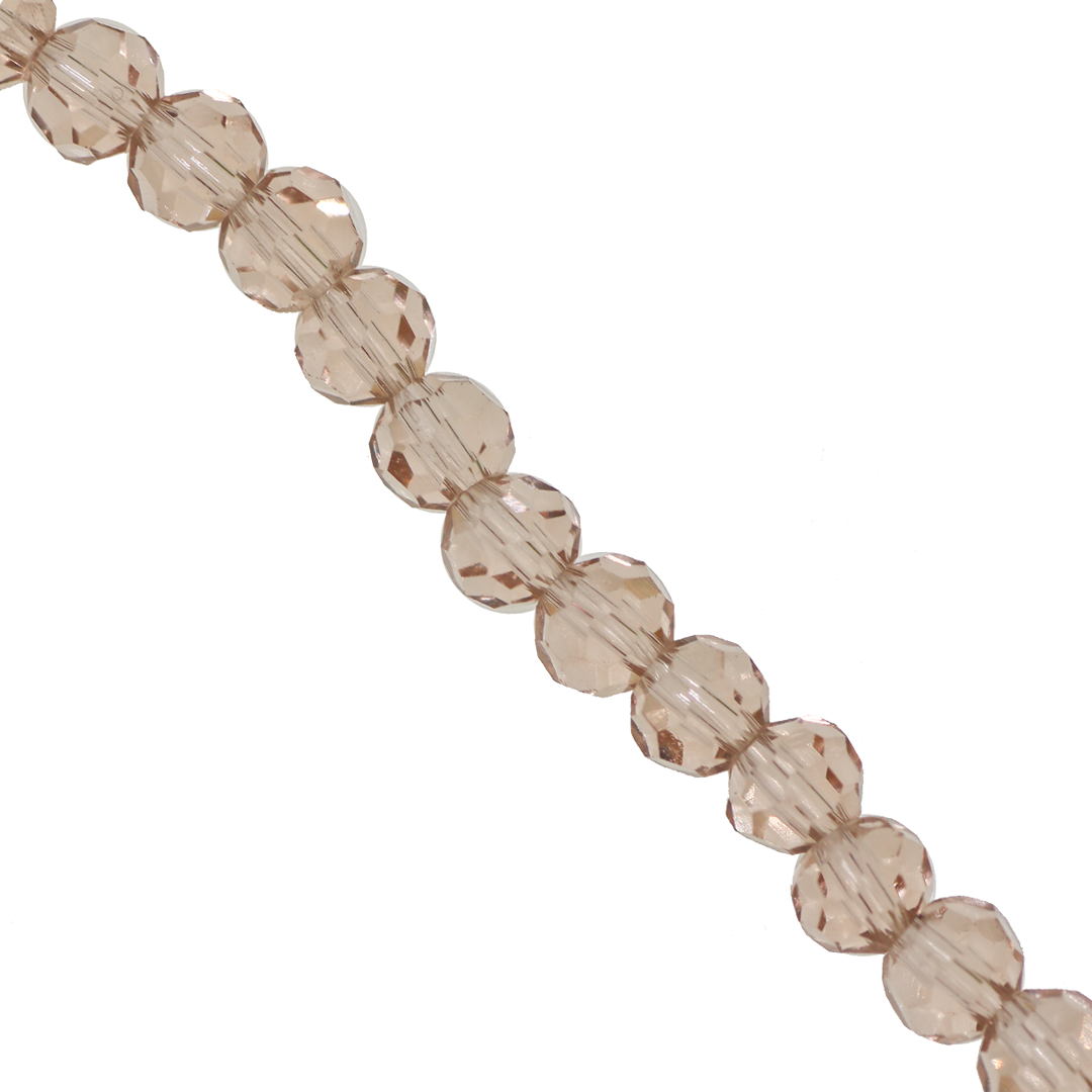 Glass Crystal Beads, Round, Faceted, 6mm, Approx 90 pcs per strand, Available in Multiple Colours