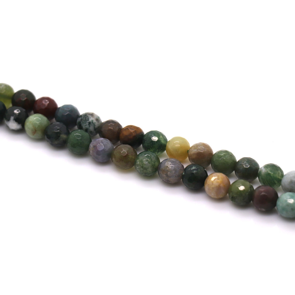 Fancy Jasper Faceted, Semi-Precious Stone, 6mm, 62 pcs per strand