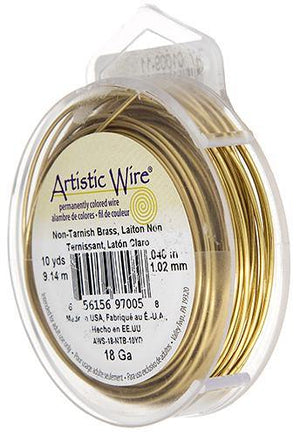 Artistic Wire - 30 yards - Tarnish Resistant Brass, 26 gauge
