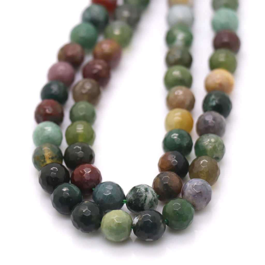 Fancy Jasper Faceted, Semi-Precious Stone, 6mm, 62 pcs per strand