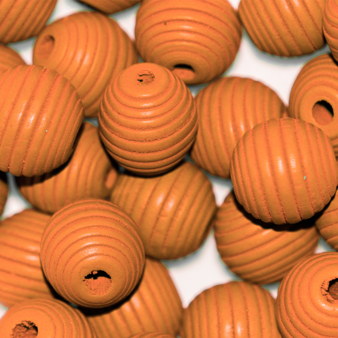 Wood Beads, Beehive, Round, 19mm, Sold Per pkg of 24 pcs, Available in Multiple Colours