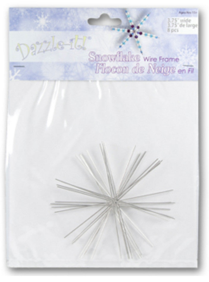 Dazzle It - Snowflake Wire Frame, 21 gauge, 3.75 inches, 8pcs