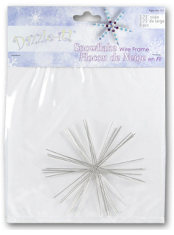 Snowflake Wire Frame Design Dazzle It - Snowflake Wire Frame, 21 gauge, 3.75 inches, 8pcs ...