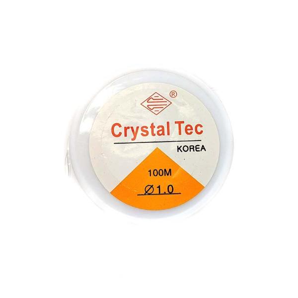 Crystal Tec Elastic Bead Cord, Transparent, 1.0mm, ~ 100 meters
