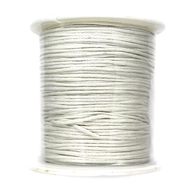 Waxed Cotton Cord, China, White, 1mm, ~ 100 yards