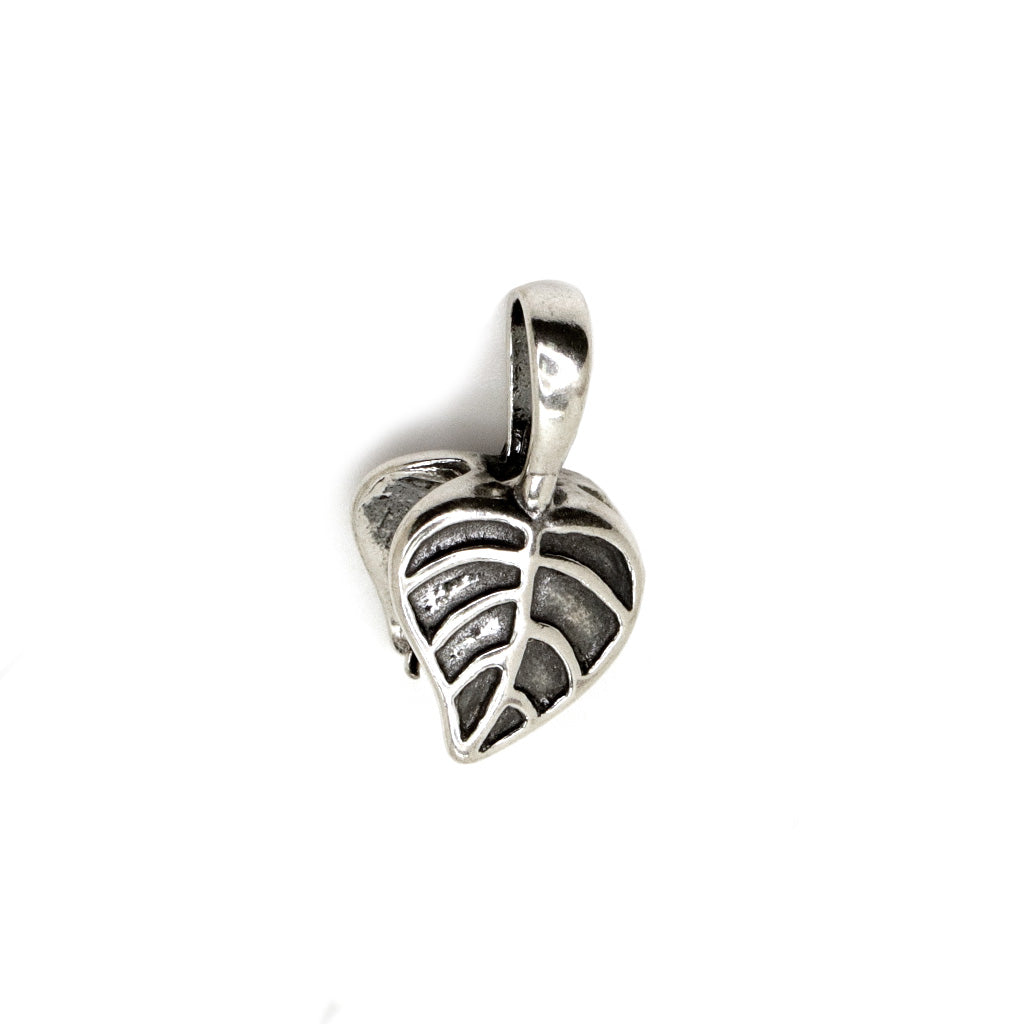 Bail, Leaf, Sterling Silver, 21mm X 11mm - 1pc
