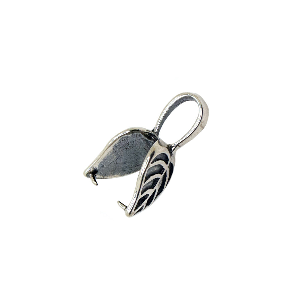 Bail, Leaf, Sterling Silver, 21mm X 11mm - 1pc
