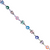 Chain, Evil Eye, Multi Colour, Silver, Alloy, 6.5mm, Sold Per Meter