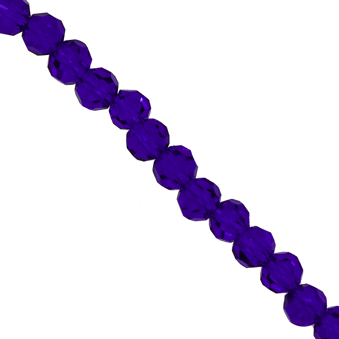 Glass Crystal Beads, Round, Faceted, 6mm, Approx 90 pcs per strand, Available in Multiple Colours
