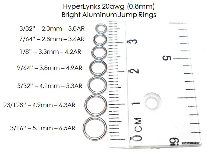 Jump Rings, HyperLynks Bright Aluminum Base Metal, 20g AWG