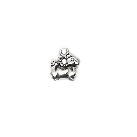 Charms, Alpine Goat, Silver, Alloy, 12mm X 10m X 2mm, Sold Per pkg of 8