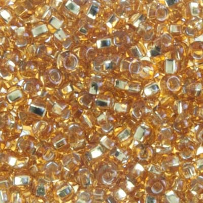 Czech Seed Beads-Czech 8/0-Silver Lined Gold (77)