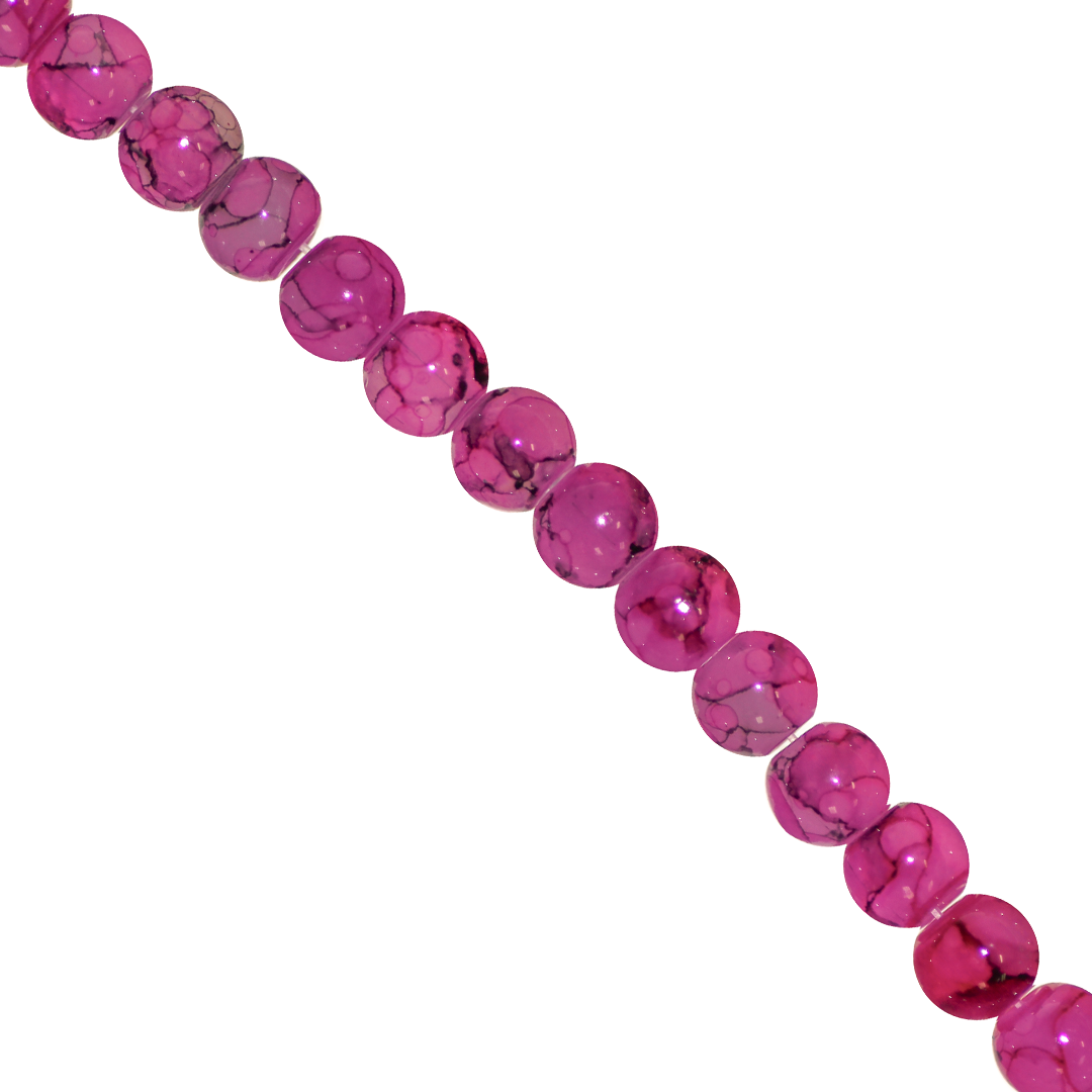 Marble Style Glass Beads, 6mm, Tie Dye, 140 pcs per strand, Available in Multiple Colours