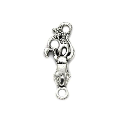 Charms, Squirmy Squid, Silver, Alloy, 24mm X 9mm, Sold Per pkg of 5