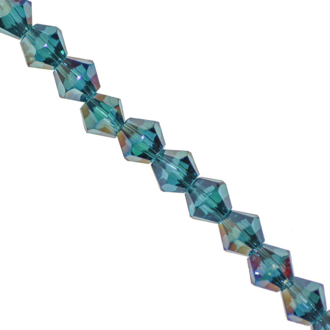 Glass Crystal, Bicone, 6mm, Approx 45 pcs per strand, Available in Multiple Colours