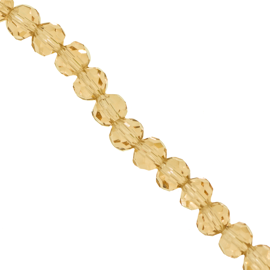 Glass Crystal Beads, Rondelle, Faceted, 6mm, Approx 80 pcs per strand, Available in Multiple Colours