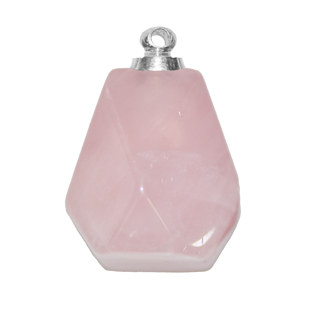 Faceted Polygon Stone Pendant, 25mm x 18mm, Available in Multiple Semi-Precious Stones - 1 pc