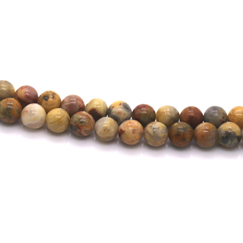 Crazy Lace Agate, Semi-Precious Stone, 10mm, 38 pcs per strand