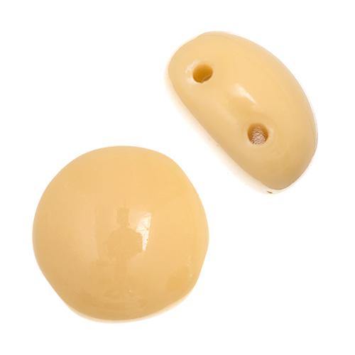 12mm Czech Candy Beige Opaque - Butterfly Beads