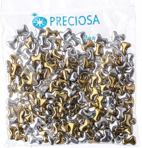 Preciosa Tee Beads - 2/8mm - 11g - Crystal/California Silver - Butterfly Beads