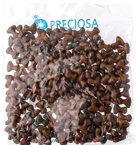 Preciosa Tee Beads - 2/8mm - 11g - Red/Travertine - Butterfly Beads