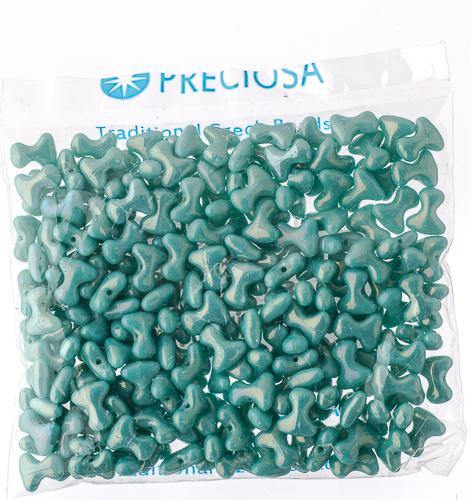 Preciosa Tee Beads - 2/8mm - 11g - Green Turq/Gold Iris - Butterfly Beads